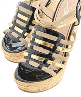 YVES SAINT LAURENT（イヴサンローラン）サンダル 黒 サイズ:EU37 1/2(24cm位) レディース/2200609650028