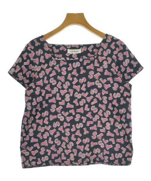 YVES SAINT LAURENT(イヴサンローラン)ブラウス 紺 サイズ:36(XS位)/2200677087085