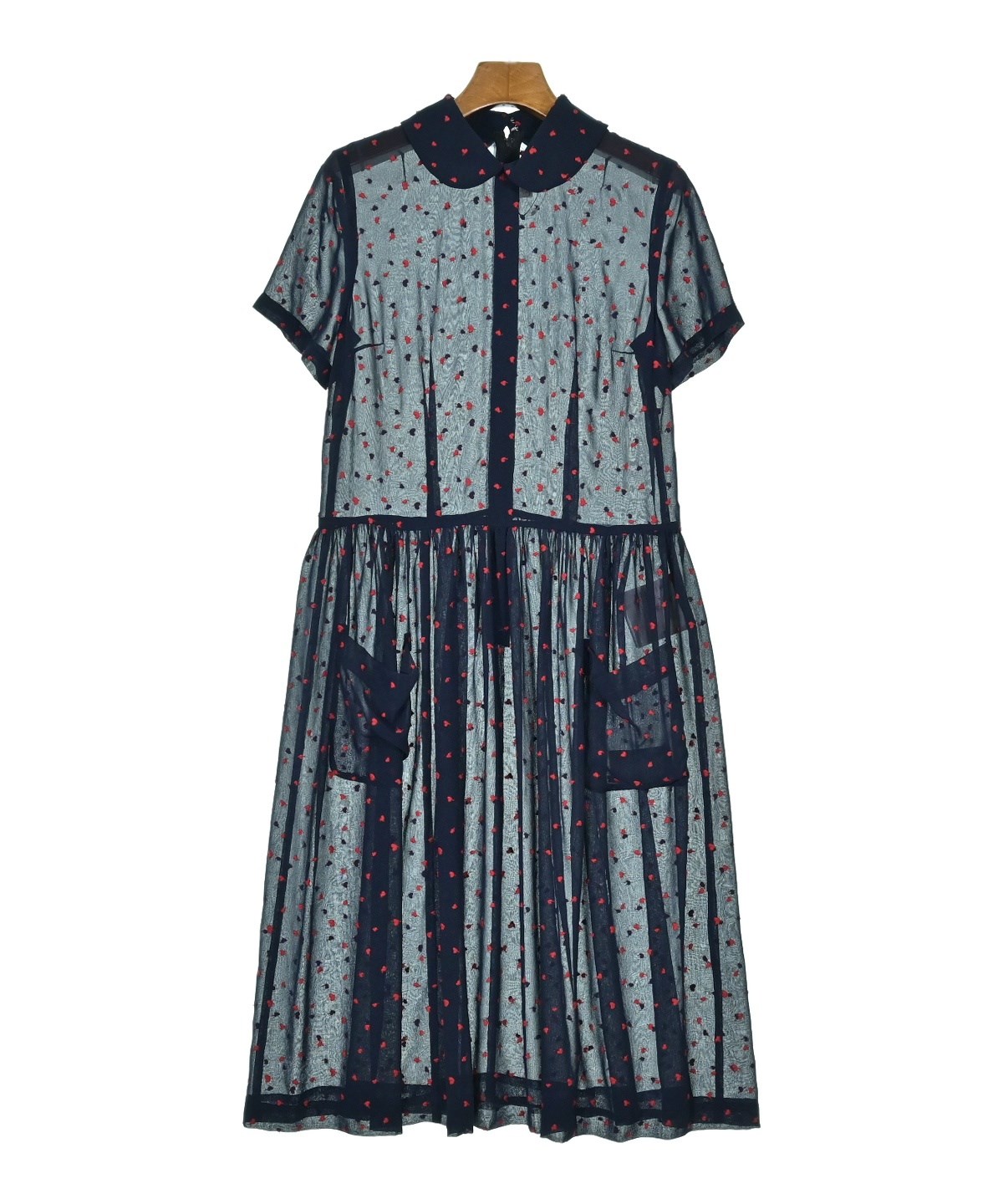 COMME des GARCONS コムコム RR-V007 エプロンワンピース コムデギャルソンガールCOMME des GARCONS GIRL フリルギンガム