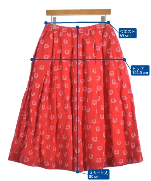 COMME des GARCONS GIRL（コムデギャルソンガール）ひざ丈スカート 赤 サイズ:S レディース/2200623260012
