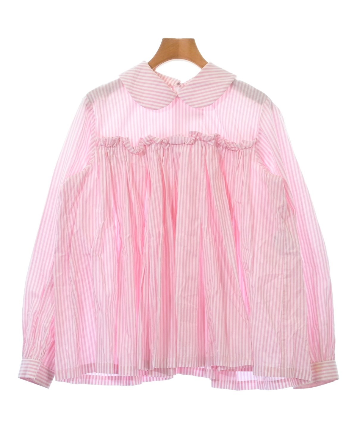 コムデギャルソンガール ピンクストライプ 丸襟ブラウス COMME des GARCONS GIRL（コムデギャルソンガール）カジュアルシャツ