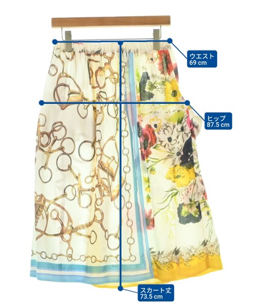 COMME des GARCONS GIRL（コムデギャルソンガール）ひざ丈スカート 白 サイズ:S レディース/2200678506080