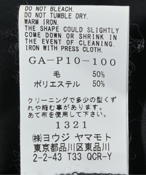 Ground Y（グラウンド　ワイ）スラックス 黒 サイズ:3(M位) メンズ/2200584059014