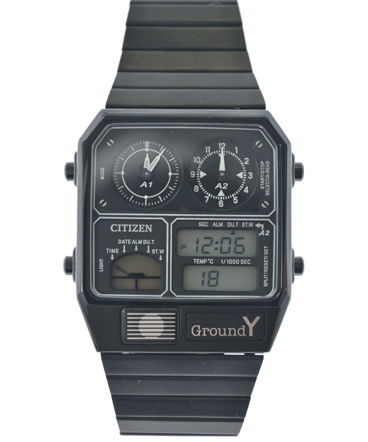 Ground Y グラウンド　ワイ 腕時計 - 黒 【古着】【中古】 Ground Y（グラウンド ワイ）腕時計 黒 サイズ:- メンズ/2200697785022