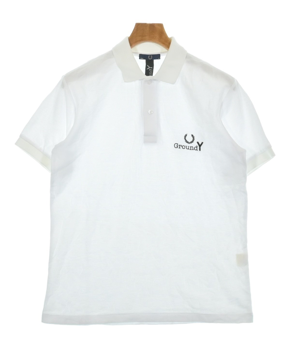 Ground Y（グラウンド ワイ）ポロシャツ 白 サイズ:38(M位) メンズ