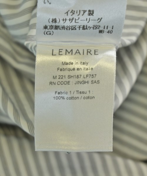 LEMAIRE（ルメール）カジュアルシャツ グレー サイズ:M メンズ/2200632430017