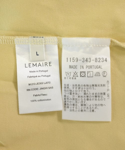 LEMAIRE（ルメール）Tシャツ・カットソー 黄 サイズ:L メンズ/2200708264119