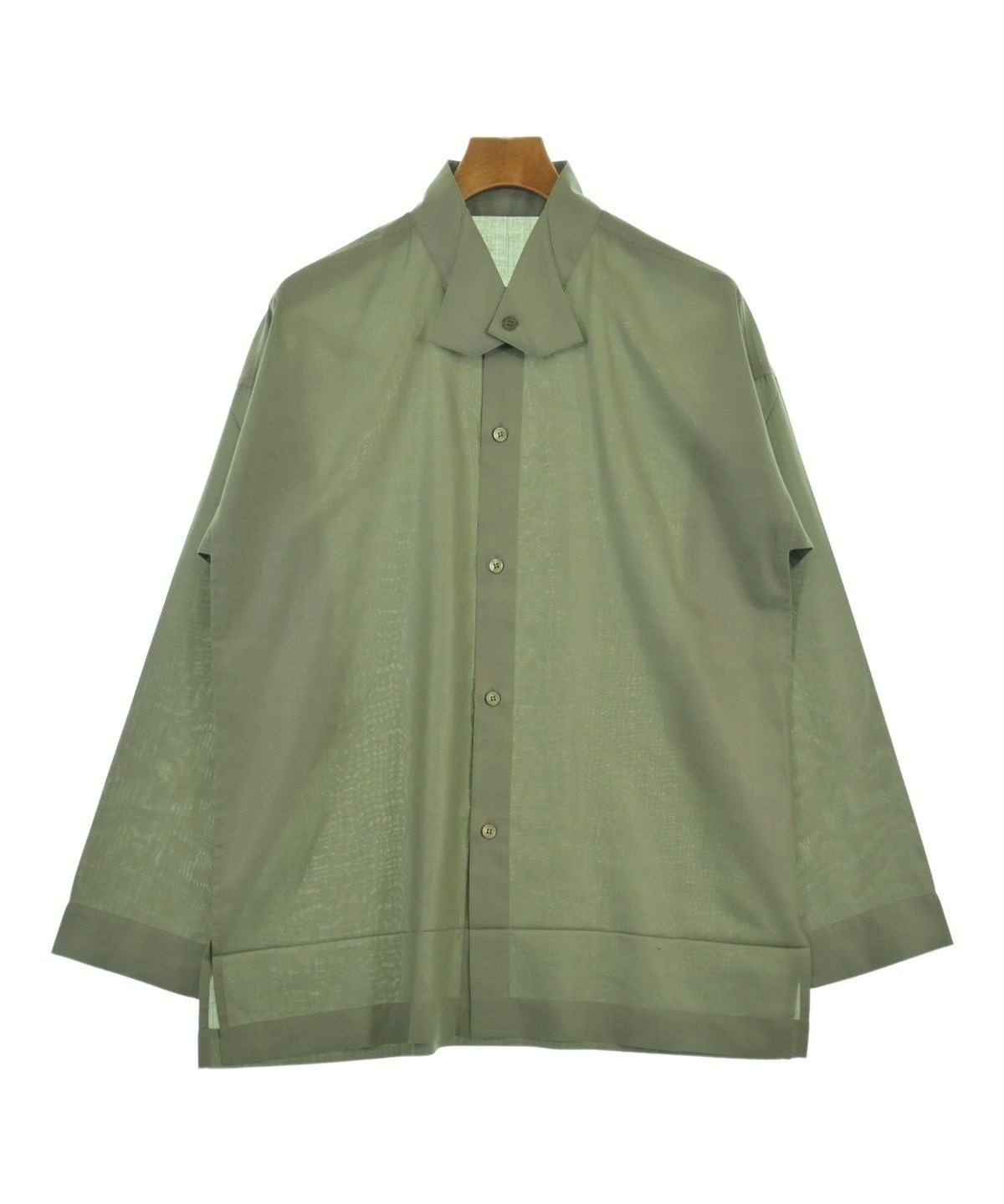 HOMME PLISSE（オムプリッセ）ドレスシャツ 緑 サイズ:3(L位) メンズ