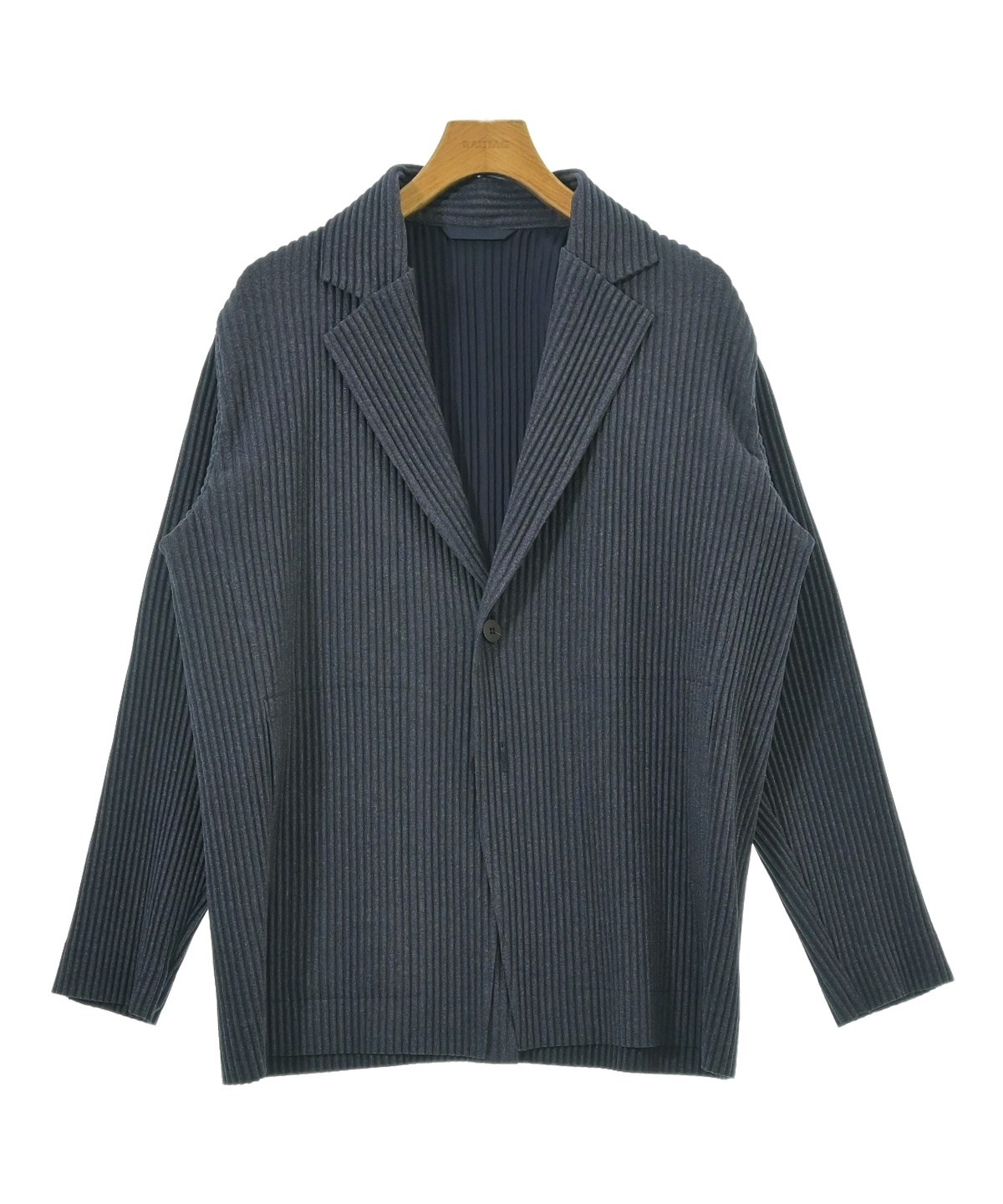 HOMME POLISSE オムプリッセ ジャケット HOMME PLISSE（オムプリッセ）カジュアルジャケット 紺 サイズ:2