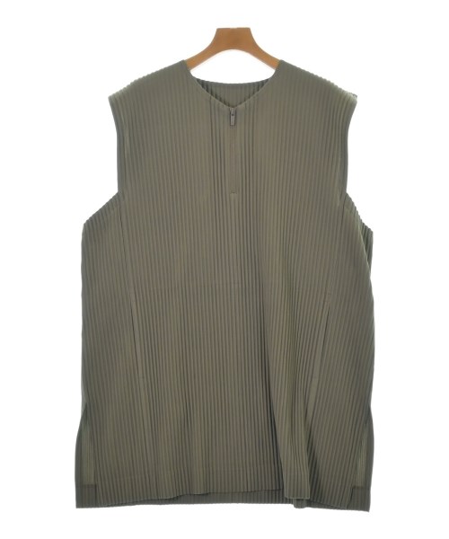 HOMME PLISSE(オムプリッセ)ベスト カーキ サイズ:2(M位)/2200637863025