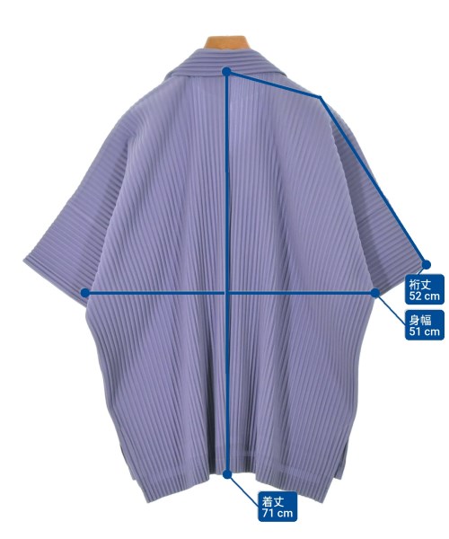 HOMME PLISSE（オムプリッセ）カジュアルシャツ 紫 サイズ:2(M位) メンズ/2200663563036