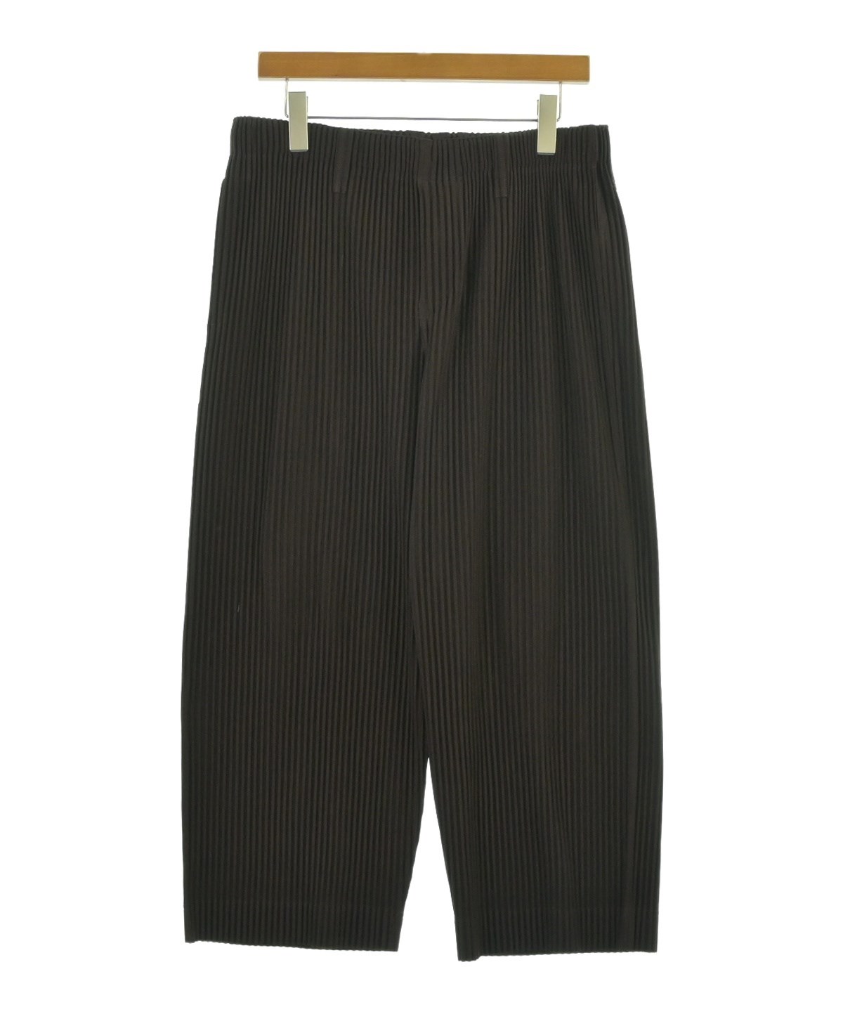 HOMME PLISSE(オムプリッセ)クロップドパンツ 茶 サイズ:3(L位 HOMME PLISSE(オムプリッセ)クロップドパンツ 茶 サイズ:3(L位