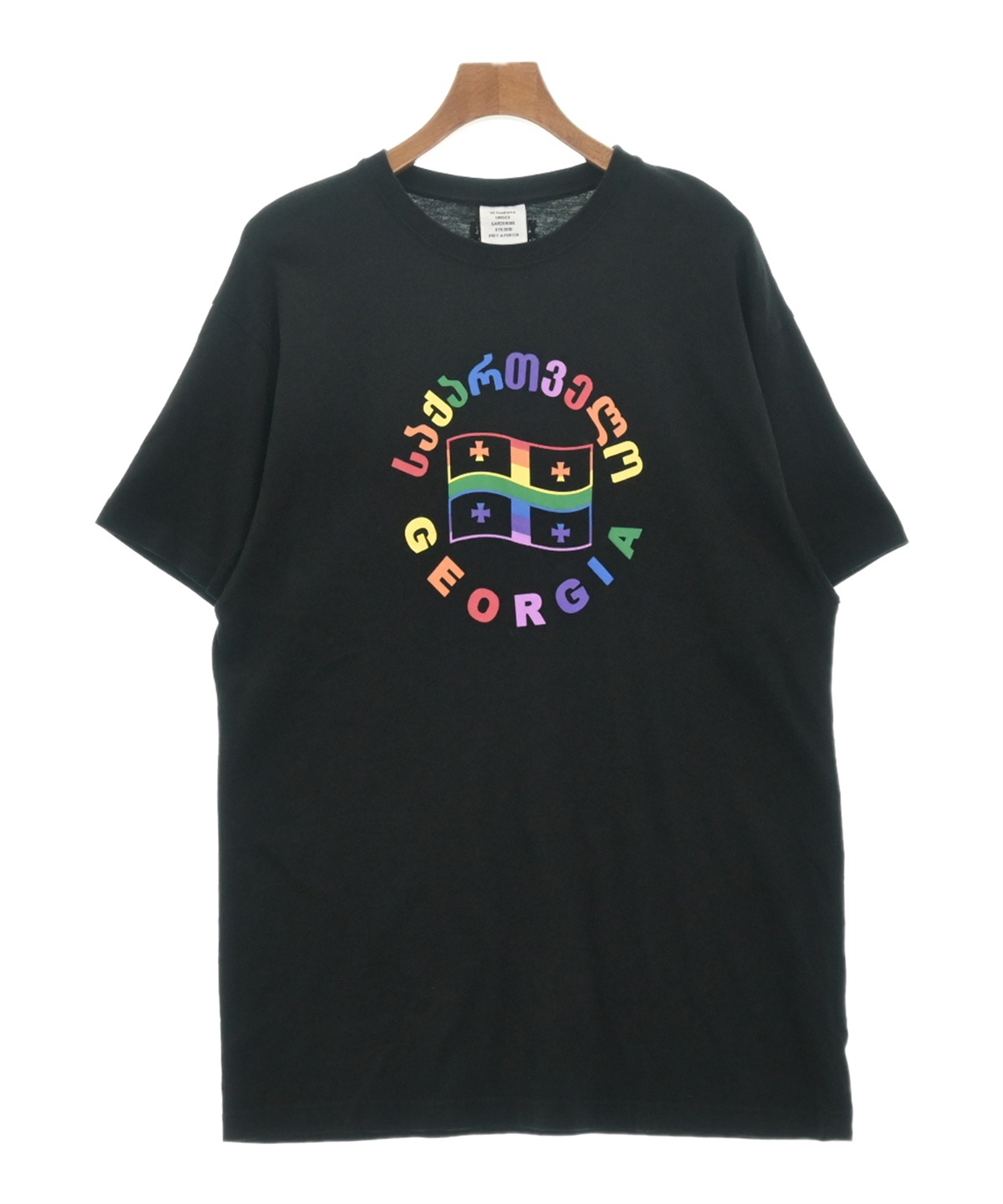 送料関税込★ VETEMENTS Tシャツ VETEMENTS(ヴェトモン)Tシャツ・カットソー 黒 サイズ:S