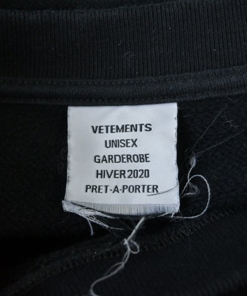 VETEMENTS（ヴェトモン）スウェット 黒 サイズ:L メンズ/2200637000017