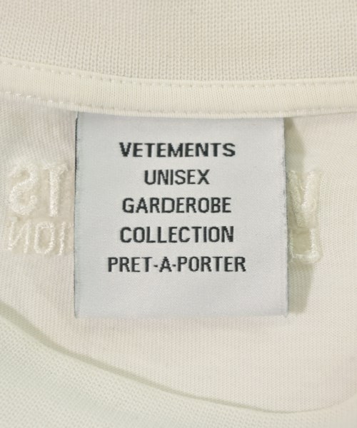 VETEMENTS（ヴェトモン）Tシャツ・カットソー 白 サイズ:XS メンズ/2200643826014