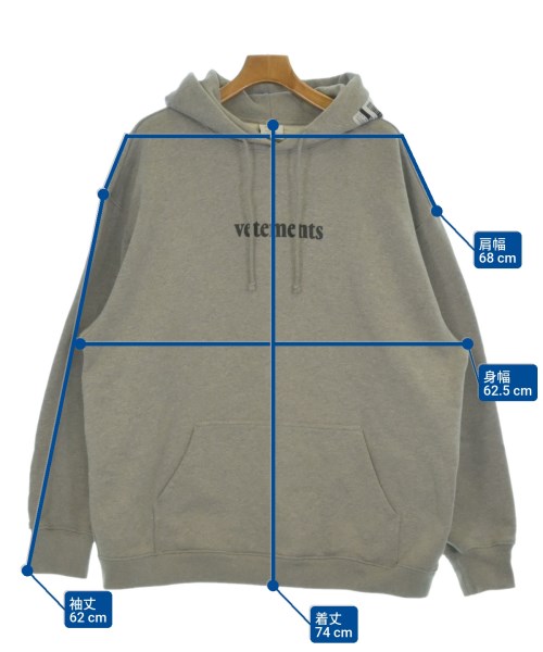VETEMENTS（ヴェトモン）パーカー グレー サイズ:L メンズ/2200644246057