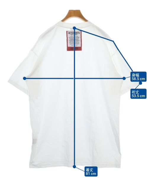 VETEMENTS（ヴェトモン）Tシャツ・カットソー 白 サイズ:M メンズ/2200610519277