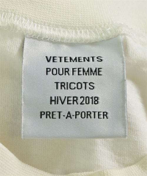 VETEMENTS（ヴェトモン）Tシャツ・カットソー 白 サイズ:S メンズ/2200627339332