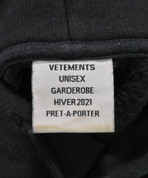 VETEMENTS（ヴェトモン）パーカー 黒 サイズ:S メンズ/2200628973016