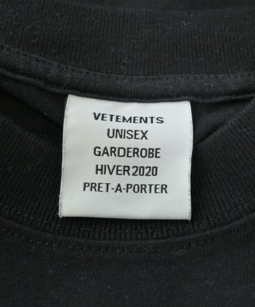 VETEMENTS（ヴェトモン）Tシャツ・カットソー 黒 サイズ:S メンズ/2200613555043