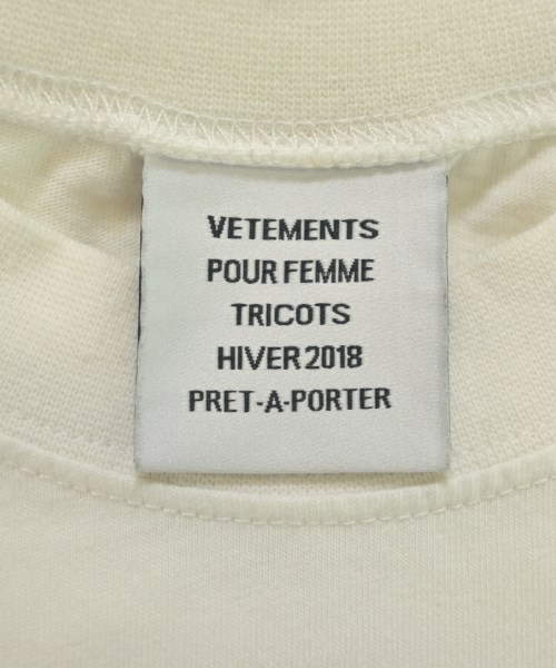 VETEMENTS（ヴェトモン）Tシャツ・カットソー 白 サイズ:S レディース/2200616537053
