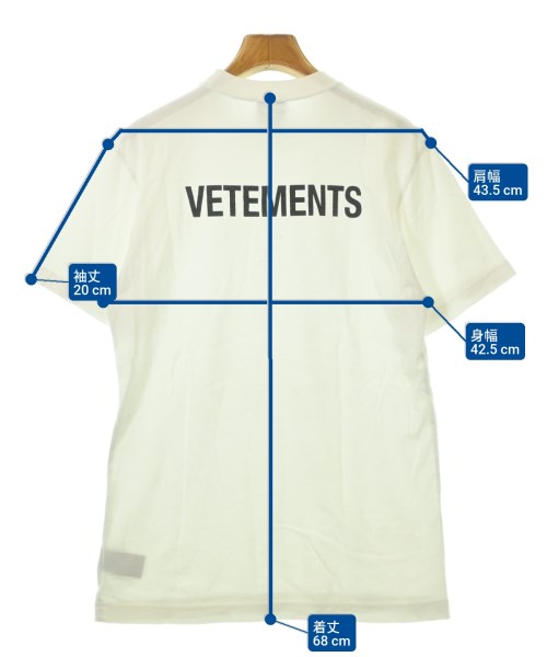 VETEMENTS（ヴェトモン）Tシャツ・カットソー 白 サイズ:S レディース/2200616537053