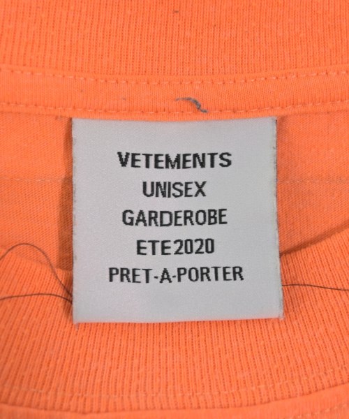 VETEMENTS（ヴェトモン）Tシャツ・カットソー オレンジ サイズ:M メンズ/2200617619017