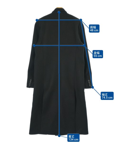 VTMNTS（ブイティーエムエヌティーエス）チェスターコート 黒 サイズ:M メンズ/2200677449029