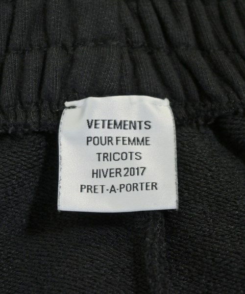 VETEMENTS（ヴェトモン）スウェットパンツ 黒 サイズ:M レディース/2200681595187