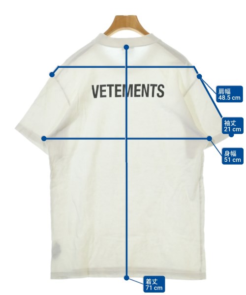 VETEMENTS（ヴェトモン）Tシャツ・カットソー 白 サイズ:L レディース/2200657192211