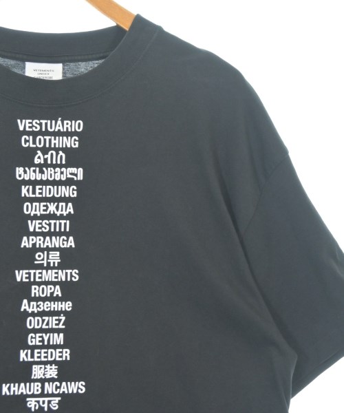VETEMENTS（ヴェトモン）Tシャツ・カットソー 黒 サイズ:XS メンズ/2200711051034