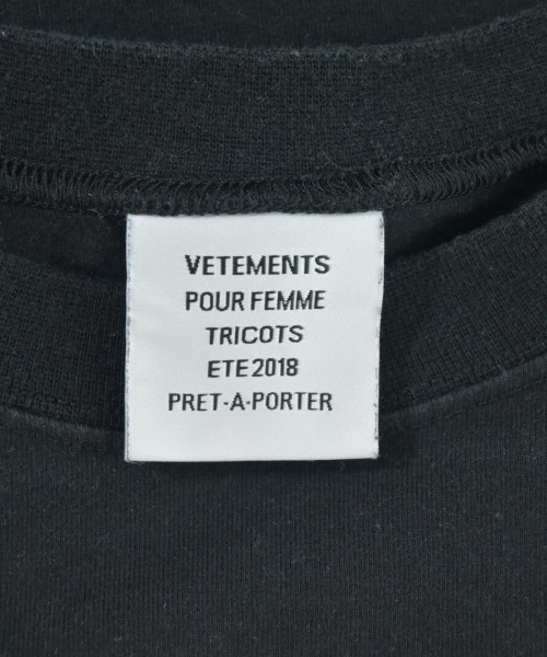VETEMENTS（ヴェトモン）Tシャツ・カットソー 黒 サイズ:S レディース/2200711051041