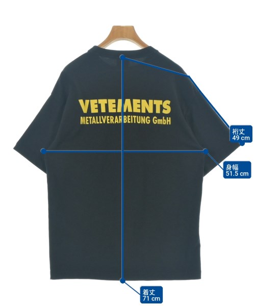 VETEMENTS（ヴェトモン）Tシャツ・カットソー 黒 サイズ:S レディース/2200711051041