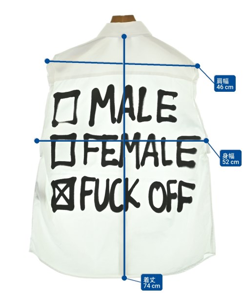VETEMENTS（ヴェトモン）カジュアルシャツ 白 サイズ:S メンズ/2200700277070