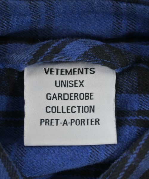 VETEMENTS（ヴェトモン）カジュアルシャツ 青 サイズ:S メンズ/2200711915015