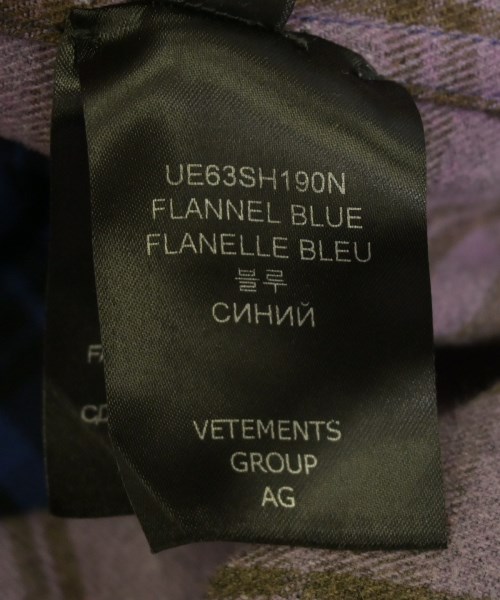 VETEMENTS（ヴェトモン）カジュアルシャツ 青 サイズ:S メンズ/2200711915015