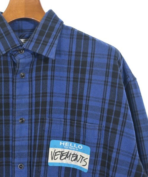VETEMENTS（ヴェトモン）カジュアルシャツ 青 サイズ:S メンズ/2200711915015
