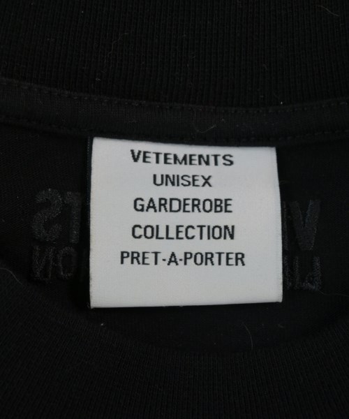VETEMENTS（ヴェトモン）Tシャツ・カットソー 黒 サイズ:XS メンズ/2200714207025