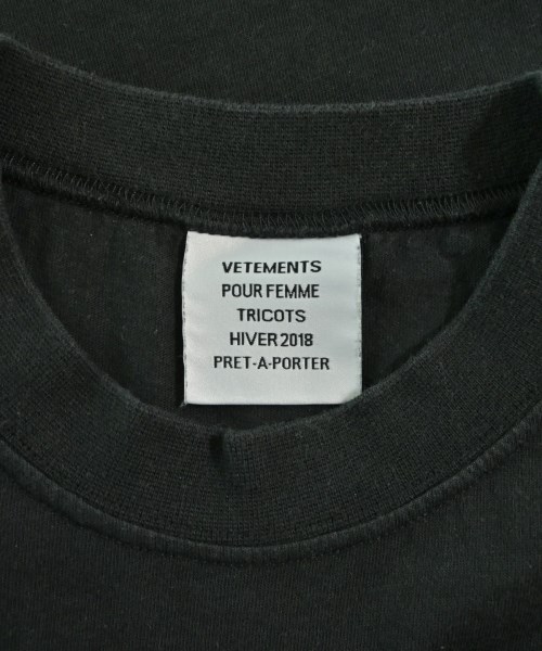 VETEMENTS（ヴェトモン）Tシャツ・カットソー 黒 サイズ:XS レディース/2200646622170