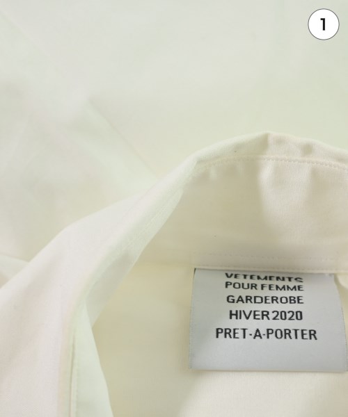 VETEMENTS（ヴェトモン）カジュアルシャツ 白 サイズ:S メンズ/2200648075035