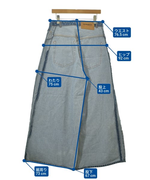 VETEMENTS（ヴェトモン）デニムパンツ 青 サイズ:S メンズ/2200651975025