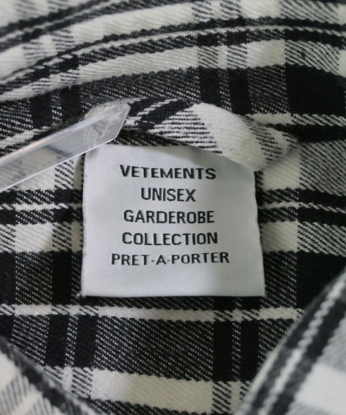 VETEMENTS（ヴェトモン）カジュアルシャツ 白 サイズ:XS メンズ/2200653732015