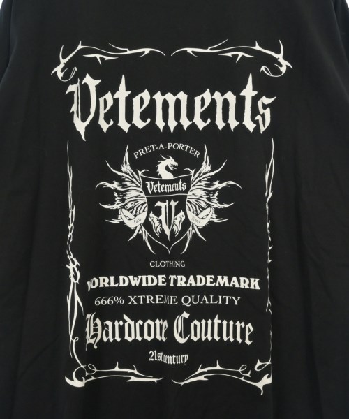 VETEMENTS（ヴェトモン）Tシャツ・カットソー 黒 サイズ:L メンズ/2200702572029