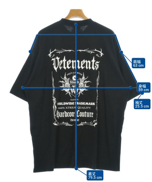 VETEMENTS（ヴェトモン）Tシャツ・カットソー 黒 サイズ:L メンズ/2200702572029