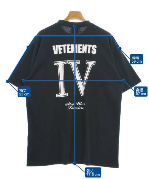 VETEMENTS（ヴェトモン）Tシャツ・カットソー 黒 サイズ:S メンズ/2200702572296