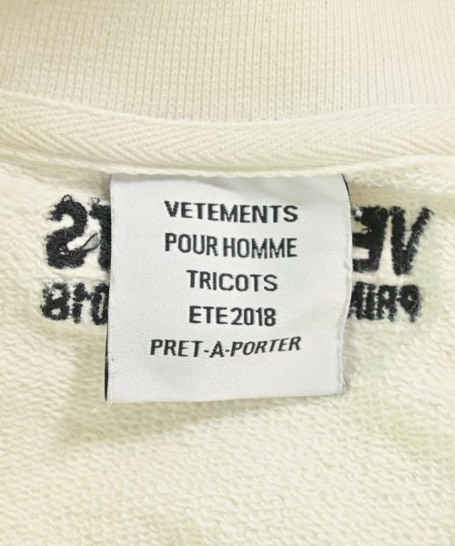 VETEMENTS（ヴェトモン）スウェット 白 サイズ:S メンズ/2200704632103
