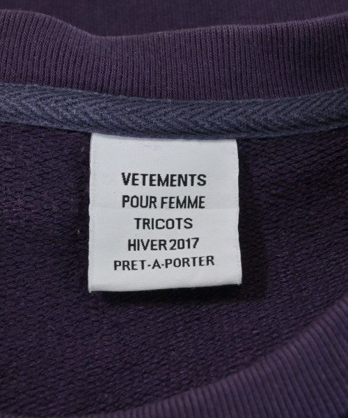 VETEMENTS（ヴェトモン）スウェット 紫 サイズ:M レディース/2200663062027