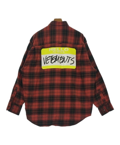VETEMENTS（ヴェトモン）カジュアルシャツ 赤 サイズ:S メンズ/2200665795077