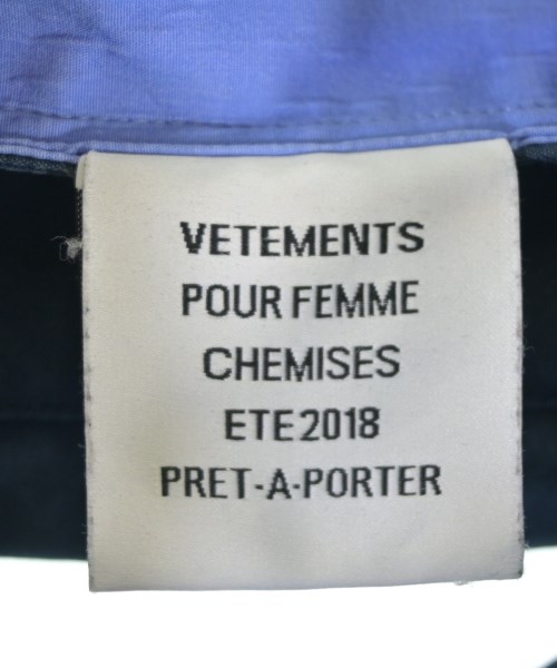 VETEMENTS（ヴェトモン）カジュアルシャツ 青 サイズ:XS レディース/2200669833027