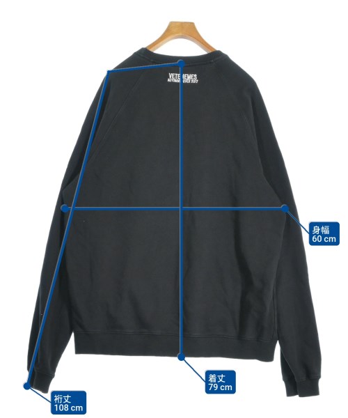 VETEMEMES（ヴェトミームス）スウェット 黒 サイズ:-(XXL位) メンズ/2200666952080